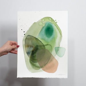 ORIGINAL Abstract watercolor painting, hand-painted artwork, one-of-a-kind watercolor original, unique wall art,  Modern