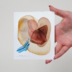 Dipinto ad acquerello astratto ORIGINALE, opera d'arte dipinta a mano, acquerello originale unico nel suo genere, arte murale unica, moderno
