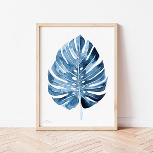 Monstera Aquarell Kunstdruck, Boho Kunst, Pflanzen Poster, Natur Illustration, Botanische Wanddekoration, Blume, Gartenkunst, Wildblume