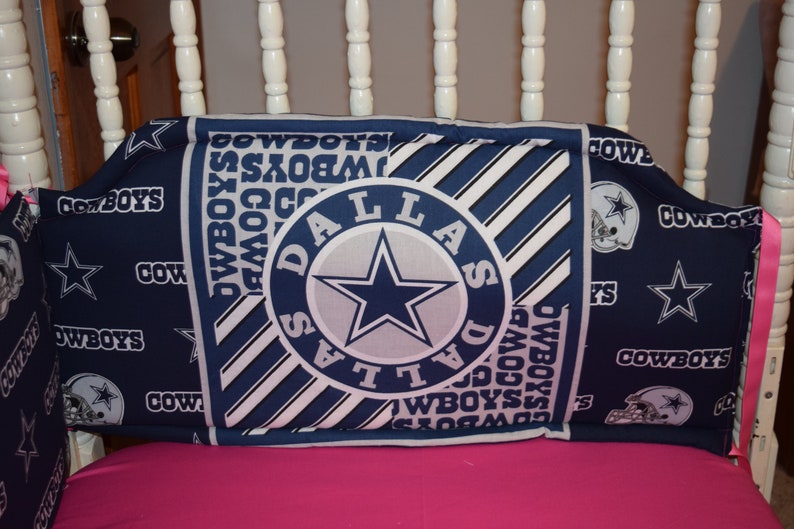 New Crib Nursery Bedding Set M/w Hot Pink Dallas Cowboys Etsy