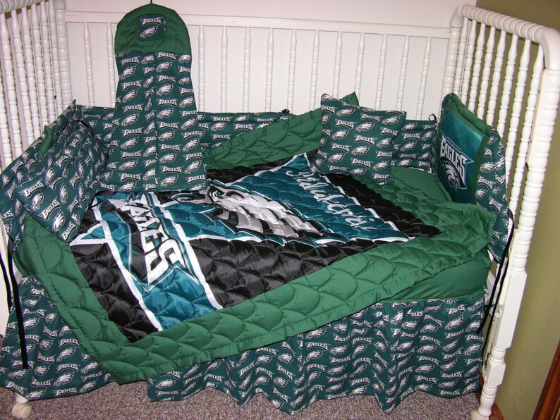 New Crib Bedding m/w Philadelphia Eagles Fabric