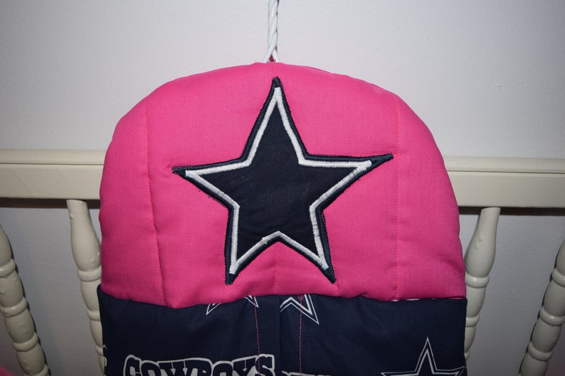 New Crib Nursery Bedding Set M/w Hot Pink Dallas Cowboys Etsy