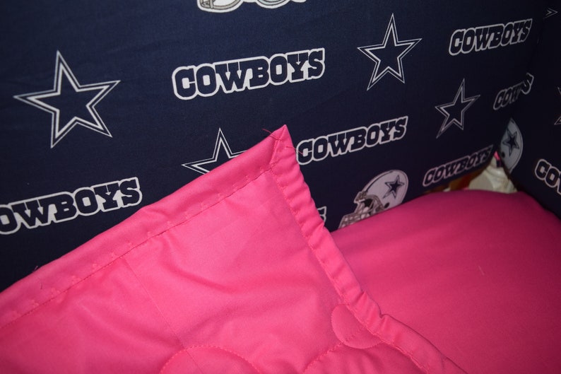 New Crib Nursery Bedding Set M/w Hot Pink Dallas Cowboys Etsy