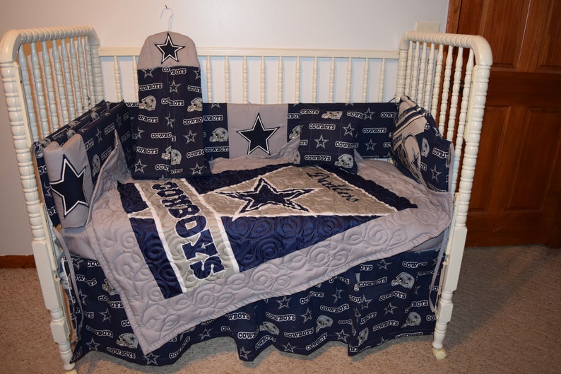 New Crib Nursery Bedding M W Dallas Cowboys Fabric Etsy