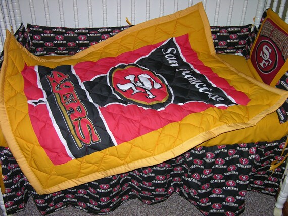 New Crib Bedding M W San Francisco 49ers Fabric Etsy