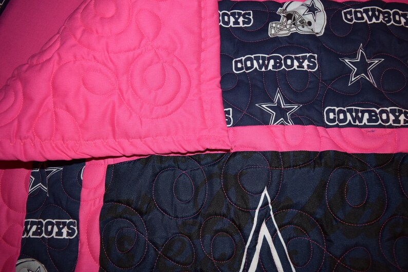 New Crib Nursery Bedding Set M/w Hot Pink Dallas Cowboys Etsy