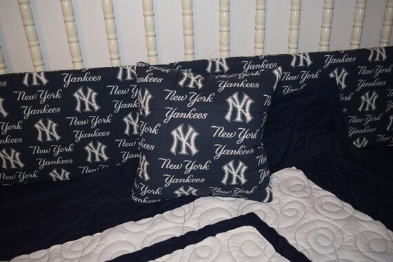 New Crib Nursery Bedding M W Ny Yankees Fabric Etsy