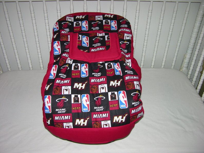 New Infant Seat Carrier Cover M/w Miami Heat Fabric Etsy