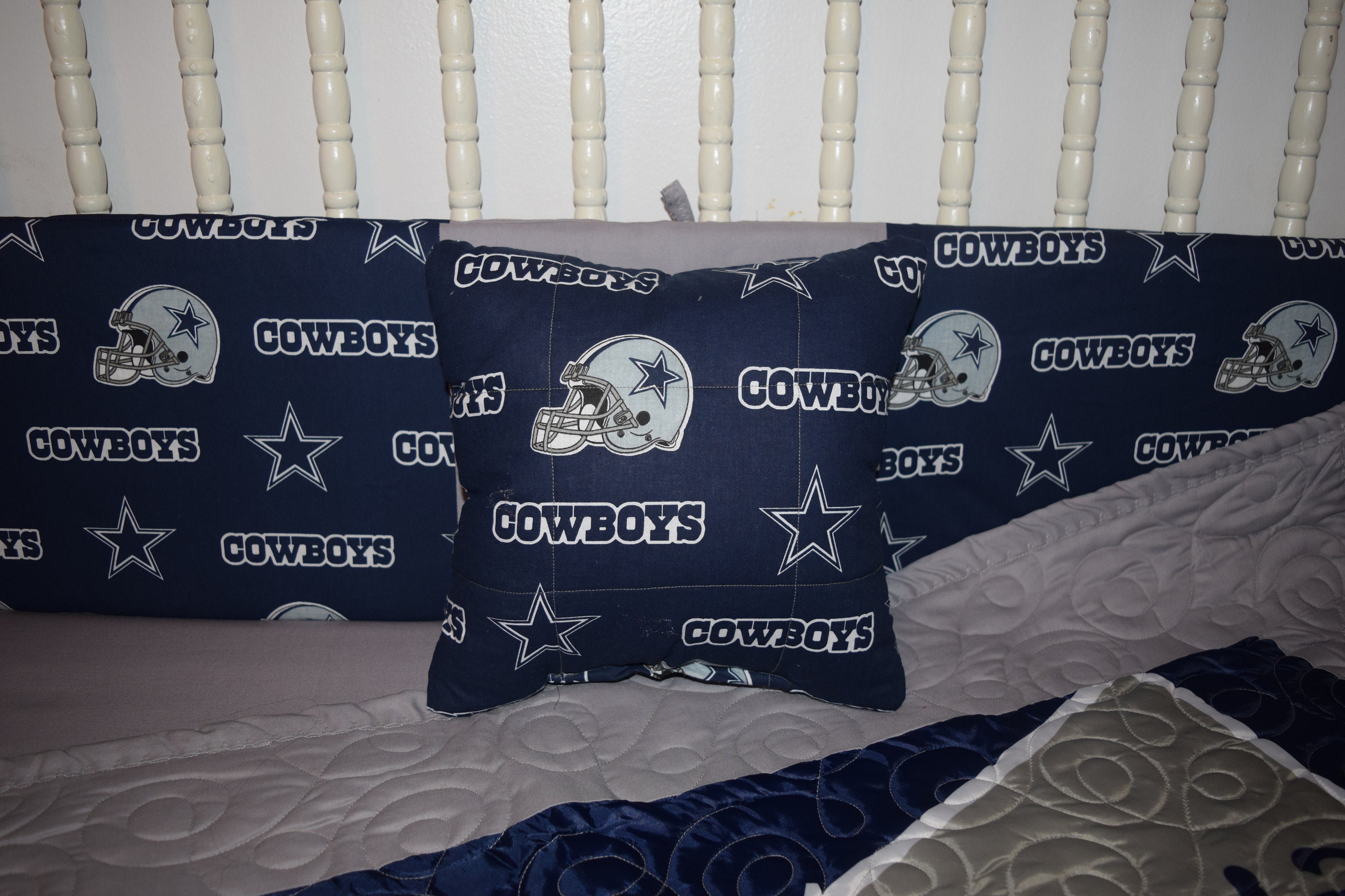 New Crib Nursery Bedding m/w Dallas Cowboys Fabric Etsy