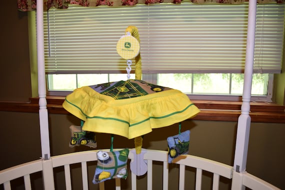 New Umbrella Crib Mobile M W John Deere Fabric Etsy
