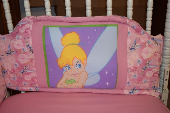 New Crib Nursery Bedding Set M W Tinkerbell Faces Fabric Etsy