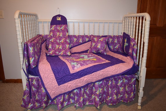 New Crib Nursery Set M W Purple Tinkerbell Etsy