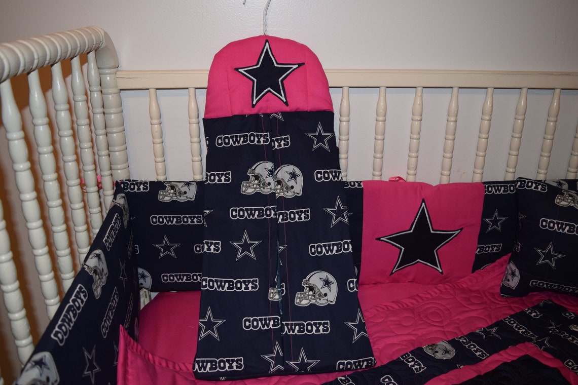 New Crib Nursery Bedding Set m/w Hot Pink Dallas Cowboys Etsy