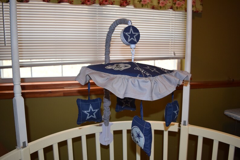 New Umbrella Crib Nursery Mobile M W Dallas Cowboys Fabric Etsy