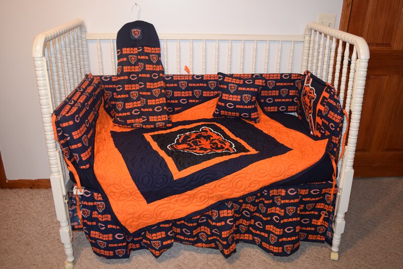 New Crib Bedding Set M W Chicago Bears Fabric