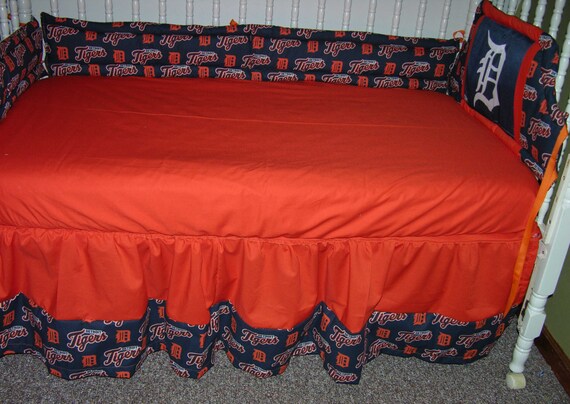 Crib Bedding Set M W Detroit Tigers Fabric Etsy