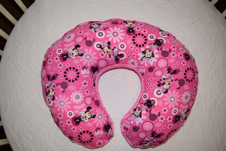 Boppy Pillow Cover m/w Pink Minnie Mouse Cotton & Hot Pink Etsy