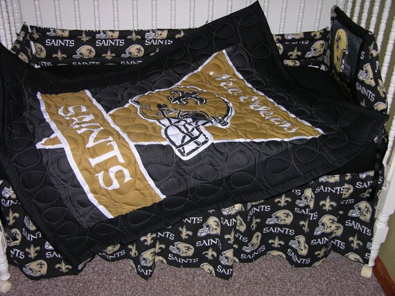 New Crib Nursery Bedding M W New Orleans Saints Etsy