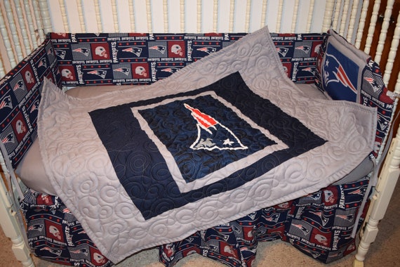 New Crib Nursery Set M W New England Patriots Etsy