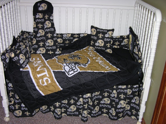 New Crib Nursery Bedding M W New Orleans Saints Etsy