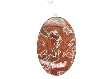 Montana Dryhead Agate 925 Sterling Silver Bezel Set Oval Pendant