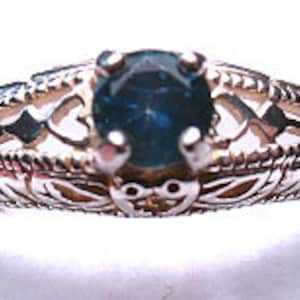 Montana Sapphire Antique Style Engraved Ring