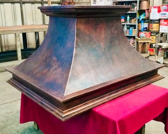 Range Hood, Island, Rancho collection, Shown in Aged Copper