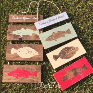 Fishing Grand Slam Signs - Wood Fishing signs - Fisherman sign - Grand Slam - Inshore Grand Slam - Fisherman Grand Slam - Father's Day