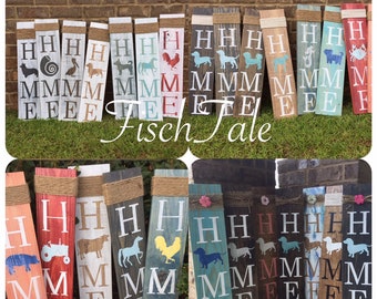 Bulk Order Home signs - any 6 signs from our vertical home inventory - Rustic wood home sign - Nautical - Farm - Dog - Wooden Home Sign