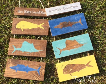Fishing Grand Slam Signs - Wood Fishing signs - Fisherman sign - Grand Slam - Blue Water Grand Slam - Fisherman Grand Slam - Father's Day