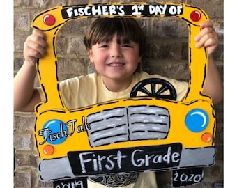 Custom School Bus Photo Booth Frame - First Day of School Prop