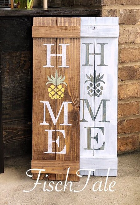 Rustic Shutter Signs Shutter Style Rustic Wood Home Sign – Dog Paw Print - Etsy