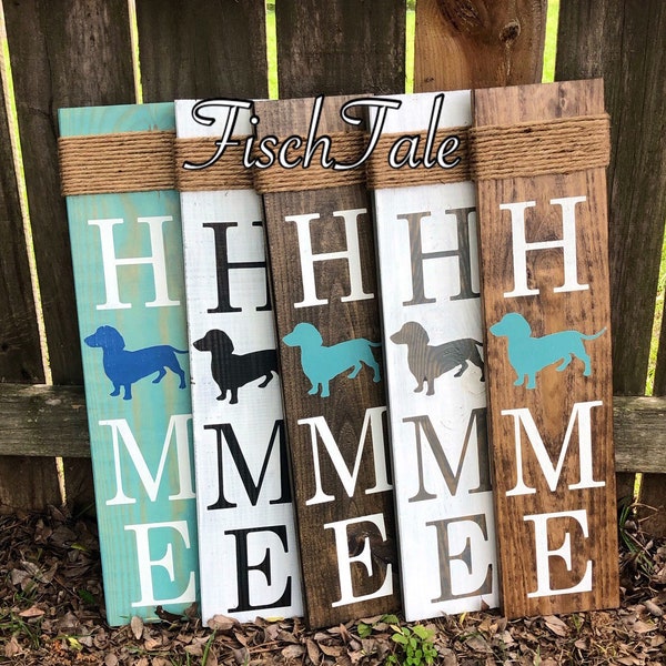 Rustic Dachshund Home Sign - Doxie Dog Decor