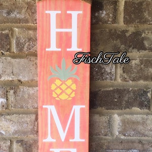 Pineapple Home Sign Welcome Pineapple sign Home sign with Pineapple Wooden home sign Pineapple wooden sign Aloha sign Fruit image 8