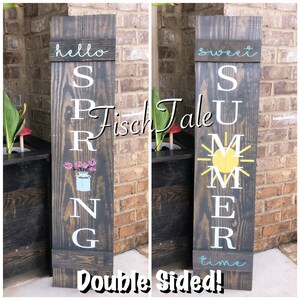 Spring and Summer Seasons Shutter, Rustic Decor, Rustic Sign, Porch ...