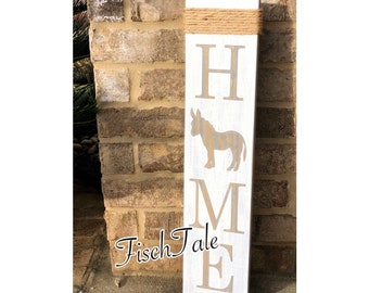 Donkey Home Sign - Welcome - donkey sign - Home sign with Donkey - Wooden home sign - donkey wooden sign - Ranch sign -Farm Sign