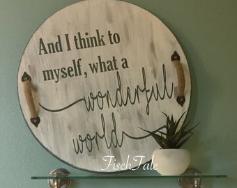 Personalized Rustic Wood Serving Tray – Engraved Quote, Wedding Gift