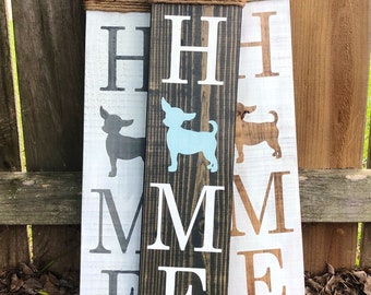 Chihuahua Sign - Toy dog sign - Chihuahua home sign - rustic pup sign - distressed puppy wood sign