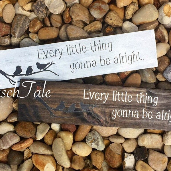 Three Little Birds Wood Sign – Reggae Decor, Rustic Style