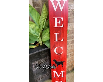 Springer Spaniel Welcome Sign – Rustic Wood Porch Decor