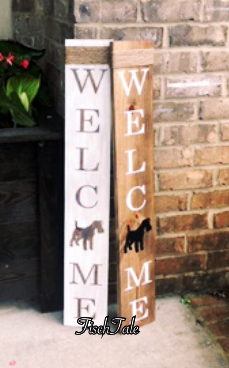 Schnauzer Welcome Schnauzer Welcome sign rustic dog decor Welcome Schnauzer Sign image 7