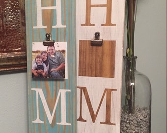 Picture Frame Sign - Welcome - Family sign - Home sign with family picture - Wooden home sign - home wooden sign - family is home