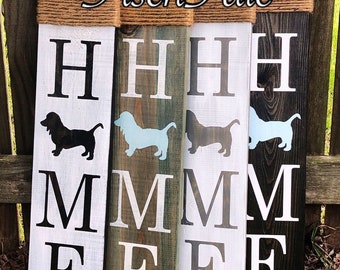 Signo de Basset Hound - Signo de perro - Signo de Basset Hound - Signo de casa de perro de caza - Signo de perro de orejas grandes - Signo de cachorro de perro - Orejas flojas