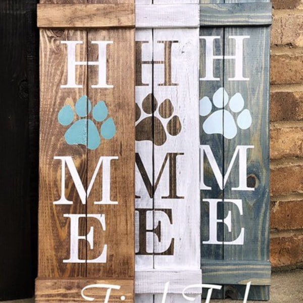 Shutter Style Home Sign - Any symbol - Nautical - Country - Dog - Rustic Wood Sign - Doxie - Paw print - pineapple