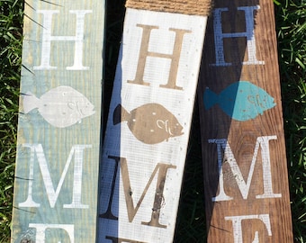 Rustic Flounder HOME Sign – Saltwater Fishing Decor