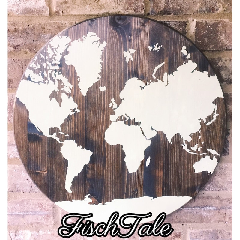 Rustic World Map - Etsy