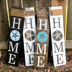 Sand Dollar Home Sign Welcome Sand Dollar sign Home sign with Sand Dollar Wooden home sign Sand Dollar wooden sign beach sign image 1