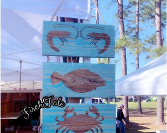 Engraved Wood Seafood Sign – Jubilee, Fisherman Gift