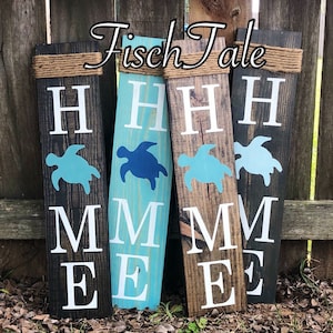 Turtle Home Sign - Welcome - Turtle sign - Home sign with Turtle- Wooden home sign - Sea Turtle wooden sign - beach sign - Home Sign