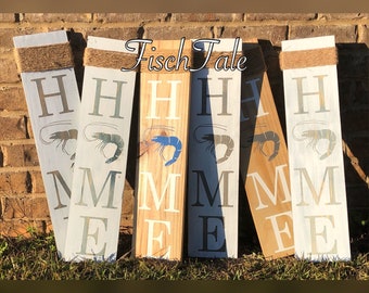 Shrimp Home Sign - Welcome - Shrimp sign - Home sign with Shrimp - Wooden home sign - Shrimp wooden sign - beach sign - Seafood Sign